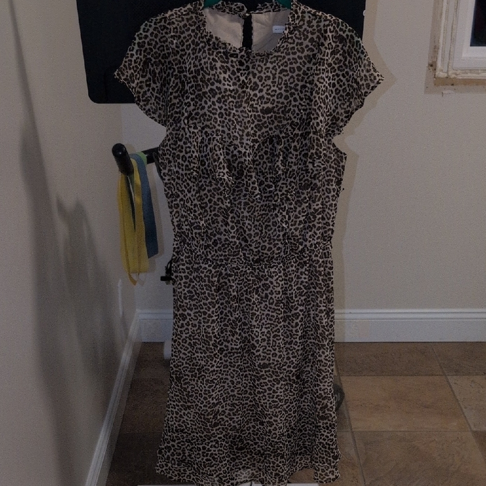 New York & Company Animal Print Midi Dress